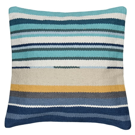 Better Homes and Gardens Pop Stripe Decorative Throw Pillow, 17" x 17", Blue