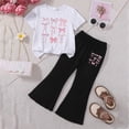 thumbnail image 2 of HCNTES Kids Girls 2 Piece Outfit Short Sleeve Round Neck Top Loose Fit Pants Casual Little Girl School Clothing Spring Summer 3-7T(F02-E,5-6 Years), 2 of 4
