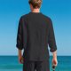 thumbnail image 4 of pstuiky camisa de manga larga para hombre, Blusas casuales de color liso con cuello redondo y mangas largas para hombre salir tops m, 4 of 8