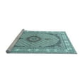 thumbnail image 2 of Ahgly Company Machine Washable Indoor Rectangle Medallion Light Blue Traditional Area Rugs, 8' x 12', 2 of 4