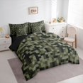 thumbnail image 3 of Feelyou Square Abstract Twin Bedding Sets 7pcs, Pixel Grid Miners Bedding Comforter Set, 3 of 8