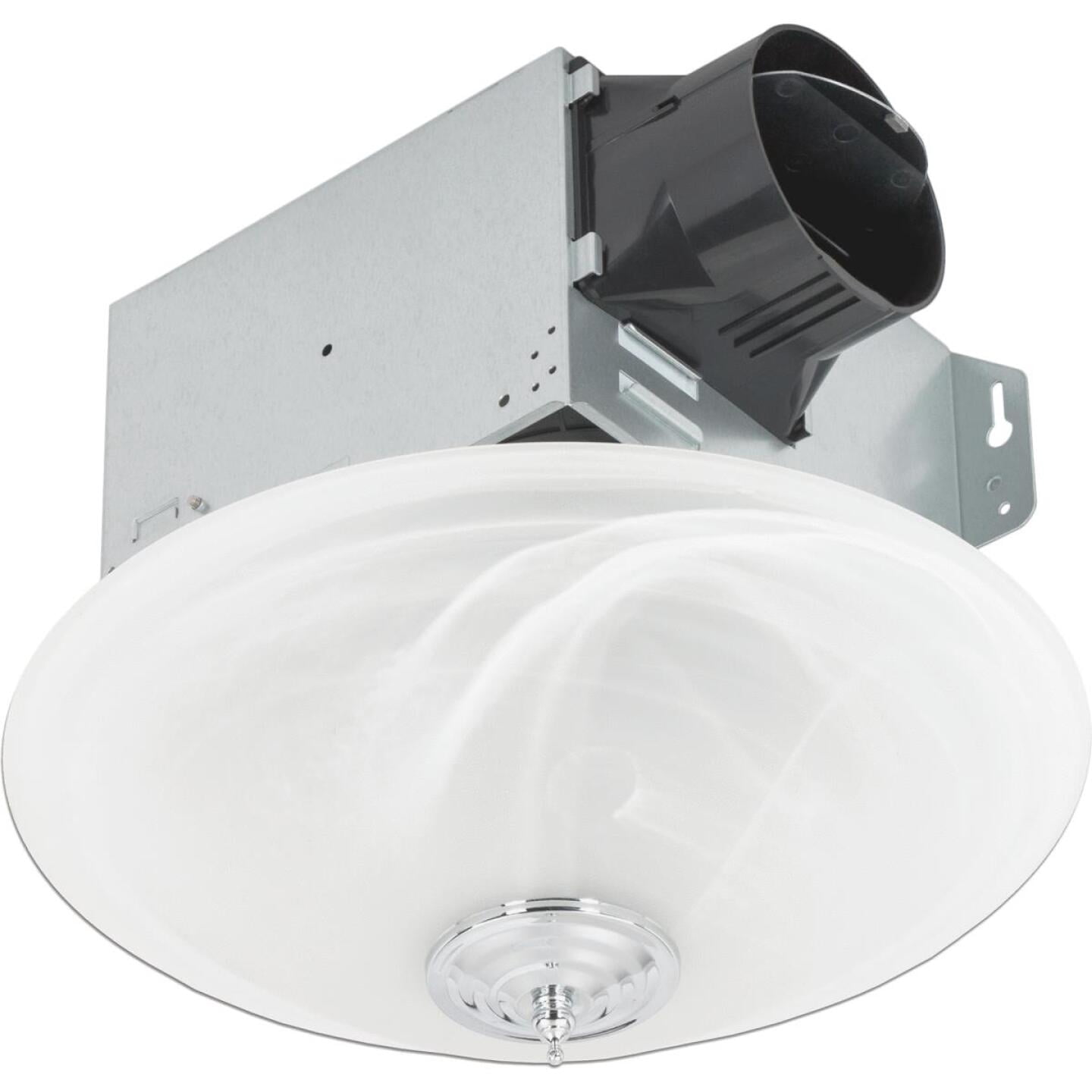 Delta Breez Decorative Bathroom Fan 100 CFM 120V Frosted Glass Ventilation Fan 30Db - White