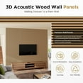thumbnail image 2 of Plank & Hue 4Pcs 94.5"x12.6" Wood Soundproof Wall Panels Wood Slat Acoustic Panels, American Oak, 2 of 6