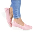 thumbnail image 3 of JINMGG Wedges for Women Plus Clearance Fashion Women Platform Casual Wedge Heel Flat Large Size Hollow Single Shoes Pink 37, 3 of 5