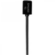 Shure WL93 Wired Electret Condenser Microphone - Black - 4 ft - 50 Hz to 20 kHz - Lapel - XLR