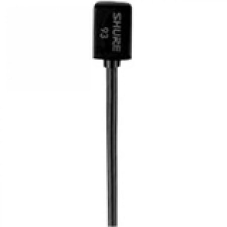 Shure WL93 Wired Electret Condenser Microphone - Black - 4 ft - 50 Hz to 20 kHz - Lapel - XLR