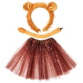 thumbnail image 2 of 1 Juego de diadema con orejas de león, cola de león, falda tutú, accesorios para disfraz de Animal Cosplay, 2 of 9