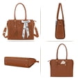 thumbnail image 4 of Bolsa MOSISO para portátil, piel sintética, 17 a 17,3 pulgadas, para mujer, color marrón, 4 of 7