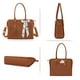 thumbnail image 4 of Bolsa MOSISO para portátil, piel sintética, 17 a 17,3 pulgadas, para mujer, color marrón, 4 of 7