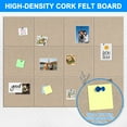 thumbnail image 4 of Bulletin Felt Board Pin Board 12 Pack Large Cork Board for Wall Felt Wall Tiles with Removable Adhesive Tabs, Bulletin Boards for Walls Large Corkboard for Office Home School, Latte, 4 of 10