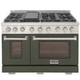 thumbnail image 2 of Professional 48-in Propane Gas Rang in Olive Green with True Simmer Burners, 2 of 13