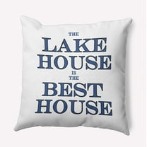 Simply Daisy 18-inch Square Lake House Best House Polyester Throw Pillow, Navy Qty 1