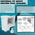 thumbnail image 2 of (Complete Set Universal Fit Above Ground Pool Skimmers (White) Pool Skimmer Accessory Kit ABS Plastic Thru-Wall Skimmer with Accessories Opening Width 6" Fits All Standard Pools Wall Cutouts, 2 of 6
