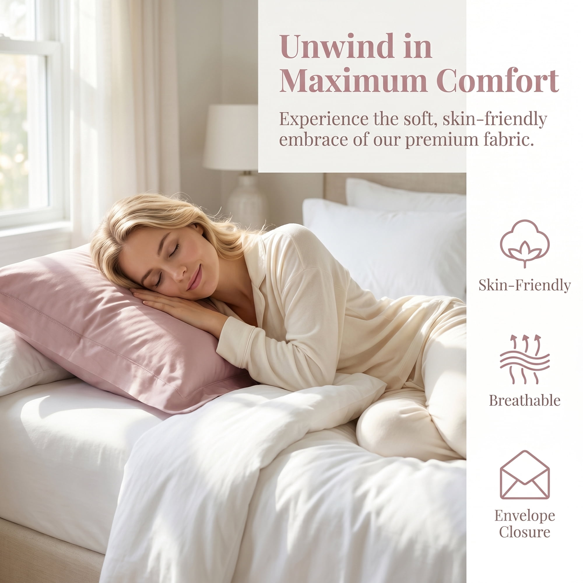 Unique Bargains 2 Pack Cotton Pillowcase Cooling Envelope Closure Bedding Light purple