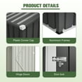 thumbnail image 6 of 6' x 4' Outdoor Storage Shed with Floor, Metal Garden Tool Shed for Backyard Patio Lawn, Doors with Dual Locks with Window & Air Vents, Weather-Resistant, Gray, 6 of 8