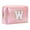 W, variant on Large Capacity Embroidered Alphabet Cosmetic Bag Travel Toiletry Storage Clutch Handbag for Women Girls Makeup Organizer