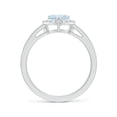 thumbnail image 2 of Angara Natural 0.7 Ct. Aquamarine with Diamond Halo Ring in 14K White Gold for Women (Ring Size: 3.5), 2 of 9
