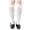 White, variant on Girls Knee High Socks Lightweight Knitting Stocking Ruffle Crew Solid Color Long Socks Cut Bow Kids Toddler Dress Sock