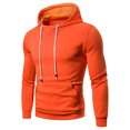 thumbnail image 2 of Dagegui Hooded Sweatshirt for Men Solid Pocket Hoodies Drawstring Long Sleeve Pullover Slim Fit Lightweight Athletic Workout Tops Orange XXXL, 2 of 5