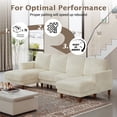 thumbnail image 2 of 106" Corduroy Sofa for Living Room, U Shaped Couch, Wood Frame, Beige, 2 of 9