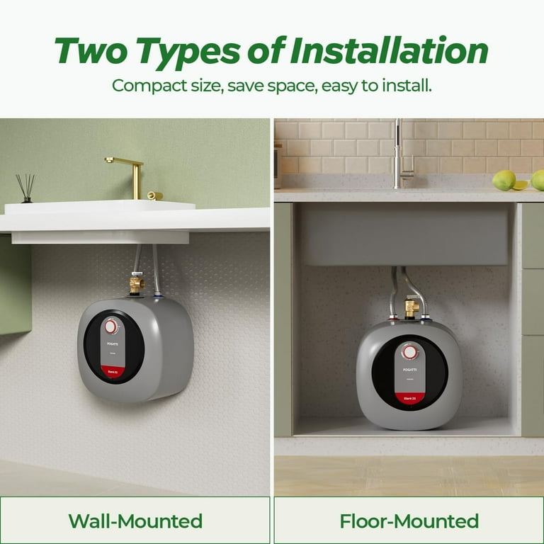 FOGATT Mini Tank Water Heater Electric 2.5 Gallon Point of Use Instant Hot  Water Heater Under Sink for Kitchen Bathroom RV 120V Small Water Heater -  Walmart.com