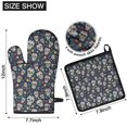 thumbnail image 6 of Navy Floral Skull Pattern Kitchen Oven Mitt and Pot Holder Sets 4 Pcs for Baking, Cooking and Grilling, Heat Resistant Up To 392 °F, 6 of 7