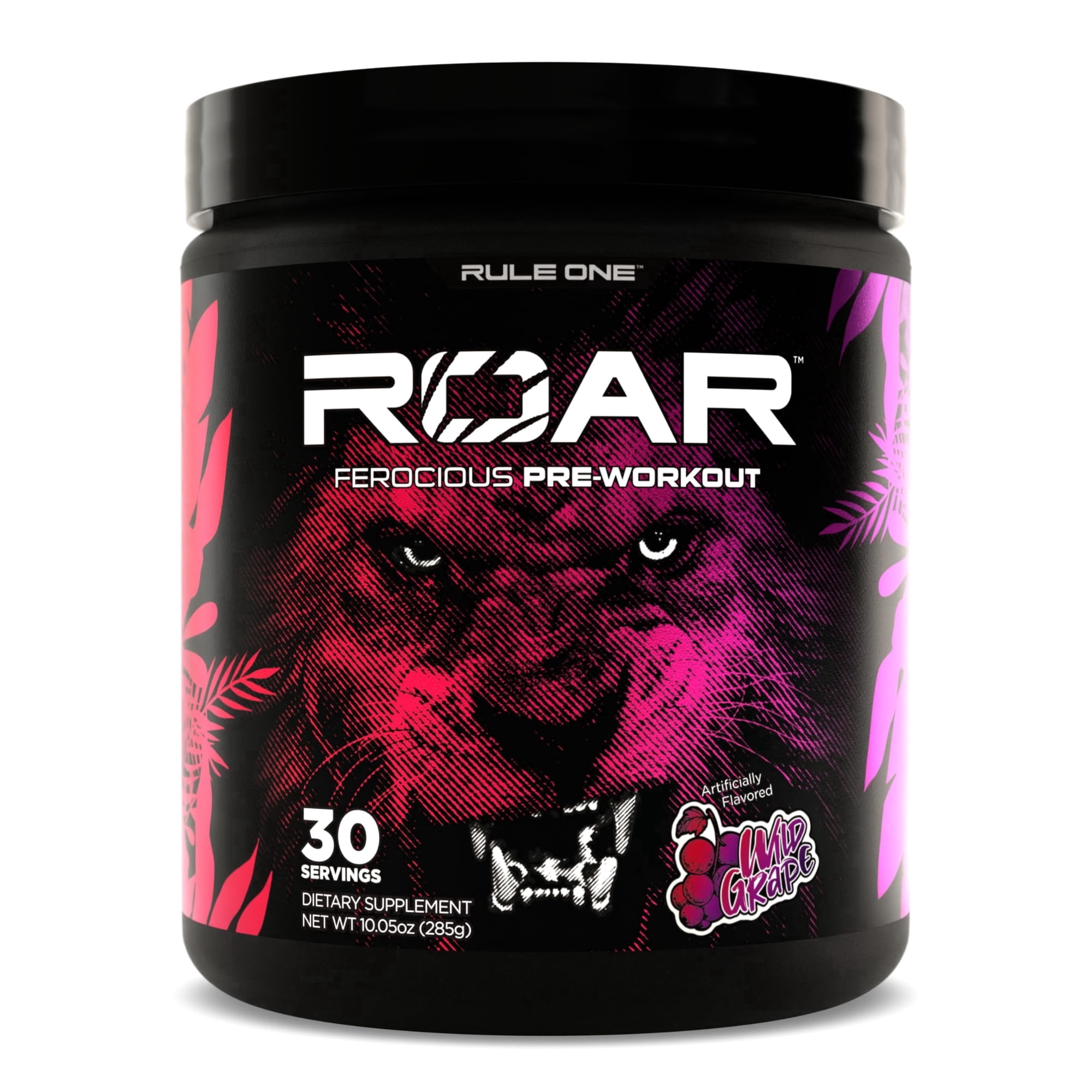 Rule 1 Proteins Roar - Pre-Workout Powder with Creatine, Beta-Alanine, Citrulline, Electrolytes & Caffeine (30 Servings, Wild Grape)