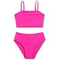 thumbnail image 6 of Kid Girls Swimsuits 2 Piece Tankini Swimsuits Solid Color Teen Bathing Suits 6-7 Years, 6 of 7