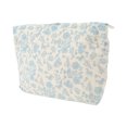 thumbnail image 1 of 1 Pc Bolsa de Maquillaje Floral Portátil para Mujeres, Ideal para Viajes, Vacaciones y Camping, Color Azul de Algodón, 1 of 3