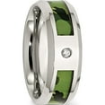 thumbnail image 5 of Stainless Steel Polished Camouflage .03Ct Diamond 8mm Band (Size 12) Made In China sr411a-12, 5 of 5