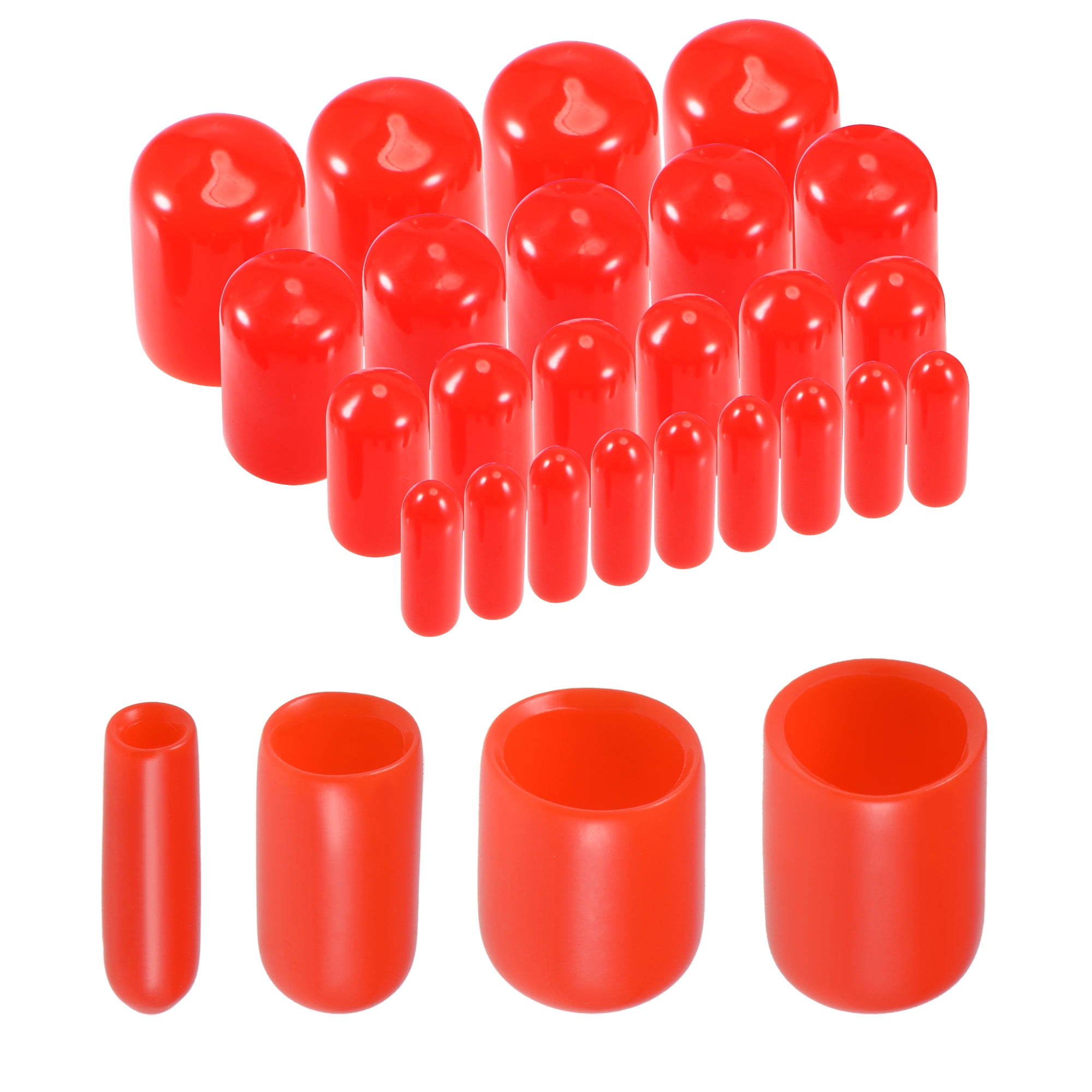 Screw Thread Protector Caps - Black Rubber End Caps, 1" Inner Diameter, 10 Pack