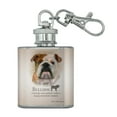 thumbnail image 1 of Bulldog Dog Breed Stainless Steel 1oz Mini Flask Key Chain, 1 of 4