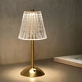 thumbnail image 5 of Cordless Touch Table Lamp, 3 Colors LED Rechargeable Small Desk Lamp, Dimmable Battery Operated Crystal Lamp Brass Lighting for Bedroom Restaurant Kitchen Dinner Bar Home Decor, Gold, 5 of 6