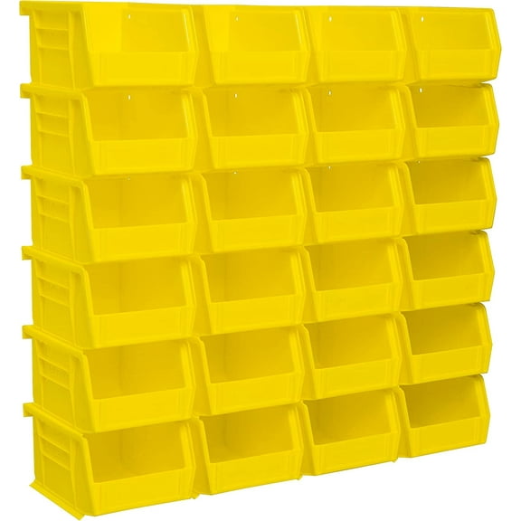 Akro-Mils Stackable Storage Bins, AkroBins Stacking Organizer, 5"x4"x3", Yellow, 24-Pack
