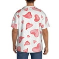 thumbnail image 3 of Sikiie Pink Hearts Men's Wrinkle Free Untucked Cuban Shirt Business Casual Button Down Shirts Short Sleeve ShirtSmall, 3 of 5