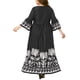 thumbnail image 3 of Vestido Floral de Talla Grande para Mujer Agnes Orinda con Escote en V, Manga de 3/4, Manga Acampanada, Elegante, Corte A, Vestido Maxi 4X Negro, 3 of 5