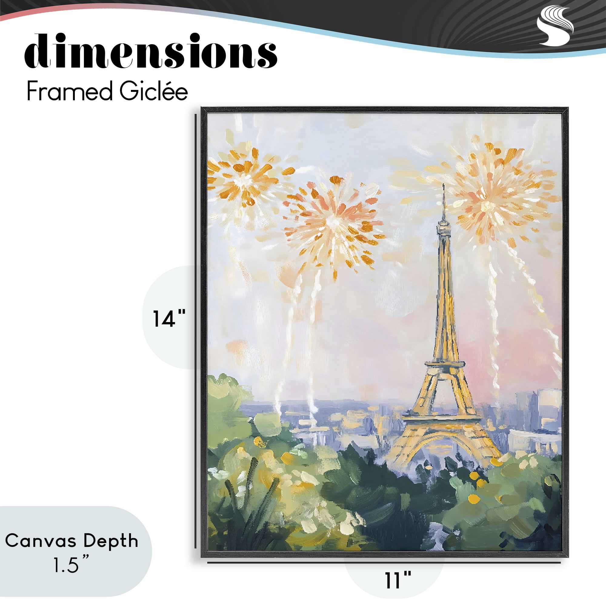 Stupell Industries Fireworks in Paris Black Framed Giclee Art, design by The Prints Vibe