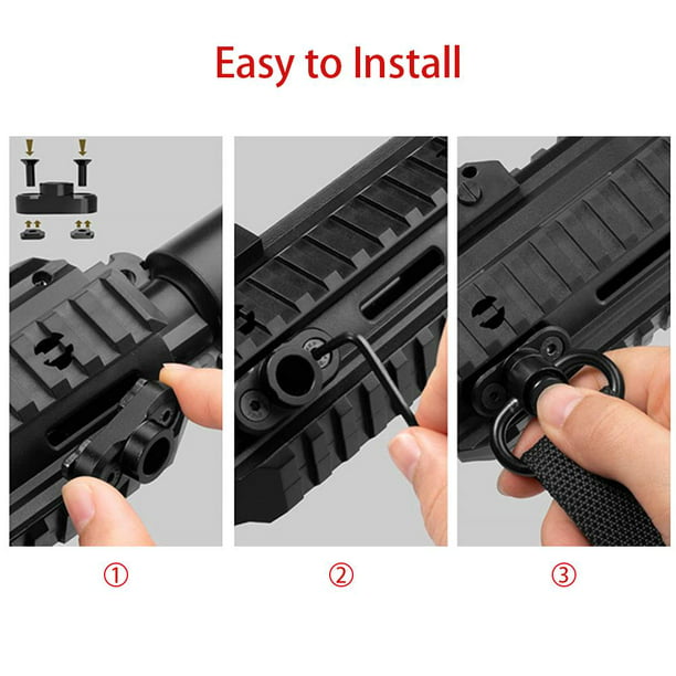 2 Point Sling Quick Adjust QD Rifle Sling With QD Sling Swivel For Rail  Push Button Quick Release Sling Attachment 