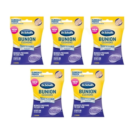 5 Pack Dr. Scholl's Duragel Bunion Cushions, Thin & Flexible, 5 Cushions Each