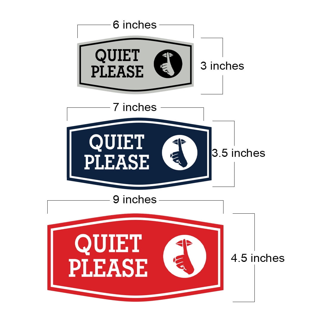 Signs ByLITA Fancy Quiet Please Sign (Brushed Silver) - Small - Walmart.com, image size:1082x1082