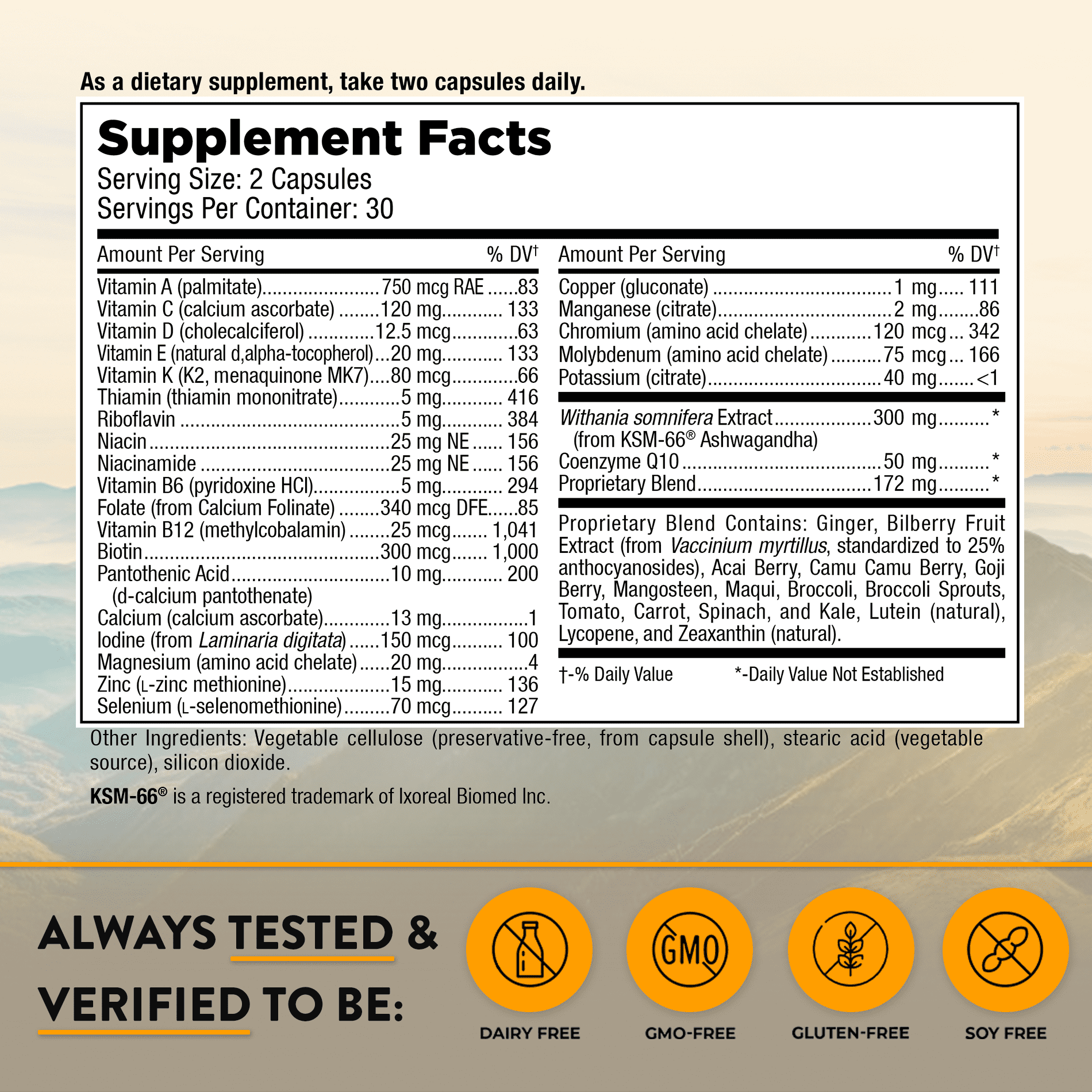 Mt. Angel Vitamins - Men's Daily Formula - Multivitamin - 60 Capsules
