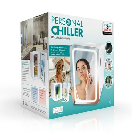 personal chiller fridge lighted mirror led door mini