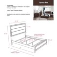 thumbnail image 3 of Asheville Panel Bed, Queen, Brown Wood, Modern (Headboard, Footboard, Rails, Slats), 3 of 4
