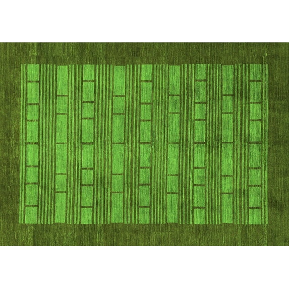 Ahgly Company Indoor Rectangle Abstract Green Modern Area Rugs, 5' x 7'