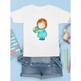 thumbnail image 3 of Girl Holding A Ball T-Shirt Juniors -Image by Shutterstock,  Medium, 3 of 4