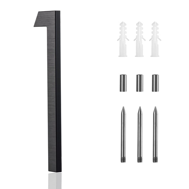 House Numbers Pantaqi, aluminio negro mate moderno de 8 pulgadas