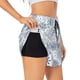 thumbnail image 1 of Balery Retro ice blue snowflakes Pantalones cortos deportivos para mujer con forro y dos bolsillos, elásticos, para entrenamiento, gimnasio, yoga-Small, 1 of 7
