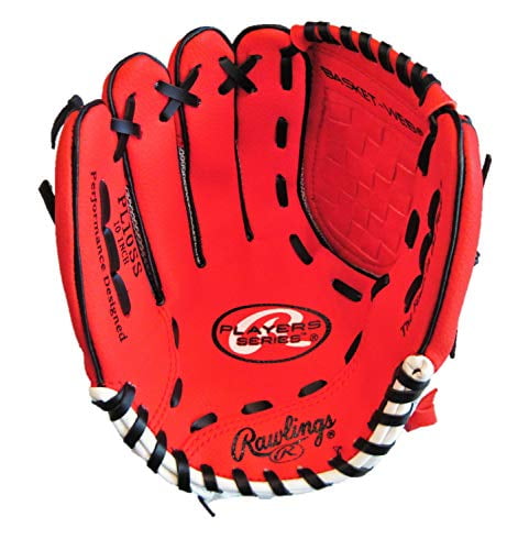Rawlings Lefty Baseball Glove RED Pro 10 inches PL10SS Professional Tee Ball Pitcher Hand Players Series Leather Pocket Mitt Red Infield Left Hand Throw Catchers Gloves