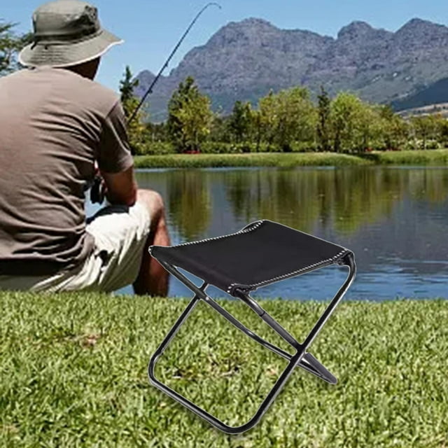 DYNWAVECA Folding Stool Foldable Footstool Wear Resistant Portable Compact Camping Chair Fishing Chair Footrest for Lounge Hiking Patio
