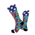 thumbnail image 3 of PuSpu 67 Funny Christmas Polyester, Spandex Socks, Festive Holiday Long Socks for Adults, Multicolor, 3 of 6